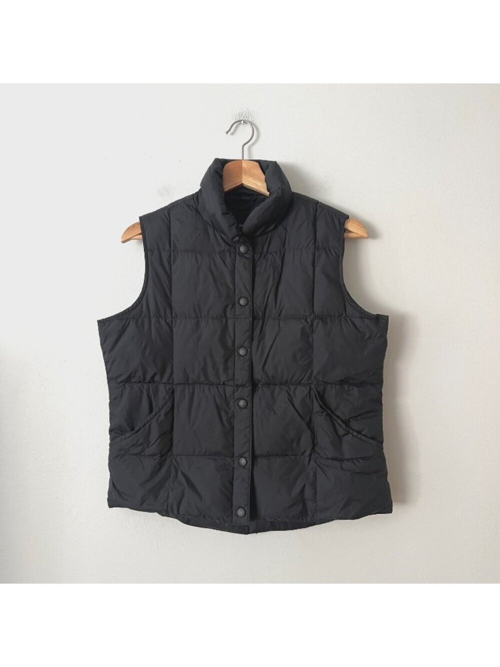 Lands' End Quilted Black Down Puffer Vest Women's Size Small 4-6